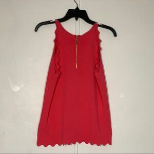 Eliza J Scallop Knit Halter Coral Sleeveless Top